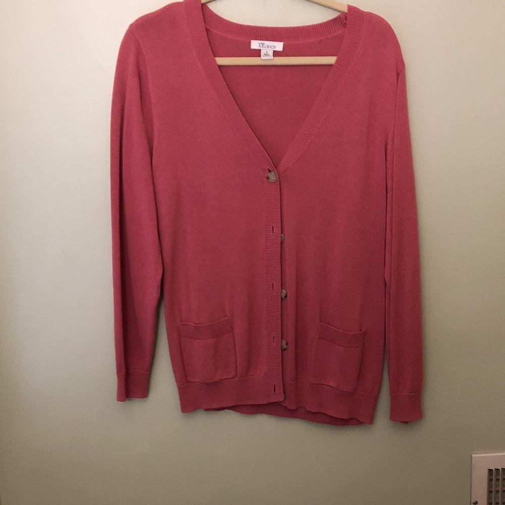 T. Tocco Pink Button-Up Cardigan